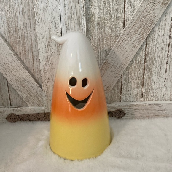 Ceramic Candy Corn Luminary - Picture 1 of 6